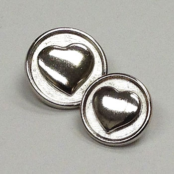 M-7824-Metal Heart Button, 2 Sizes M-7824-Metal Heart Button, 2 Sizes